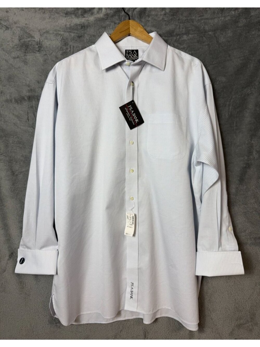 Jos. A. Bank Signature Collection Wrinkle Free Dress Shirt 17-33 Blue Check NWT
